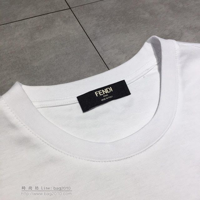 Fendi男短袖 19春夏新款 芬迪白色T恤  tzy1647